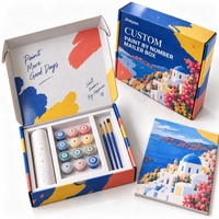 Boîte d'expédition personnalisée pour peinture par numéros, emballage imprimé coloré, carton cadeau