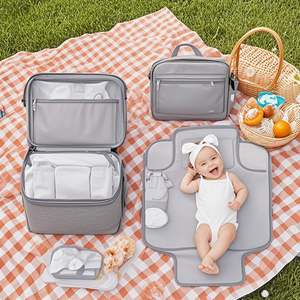 Fournitures de coussinets d'urine multifonctions portables pour bébé avec couche <span class=keywords><strong>pliable</strong></span> et conception de poche de lingette humide pour les sorties en plein air - Product Image 1