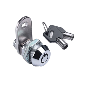 Serrure tubulaire à quart de tour haute sécurité <span class=keywords><strong>YOAN</strong></span>, grade 2 ANSI, pour armoires, boîtes à outils, bornes d'arcade, en alliage de zinc, avec 2 clés, finition chrome brillant - Product Image 1