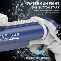 Pistola de Agua Eléctrica de Doble Cañón para Niños, Pistola de Juguete Electrónica de Alta Presión con Columna de Disparo
