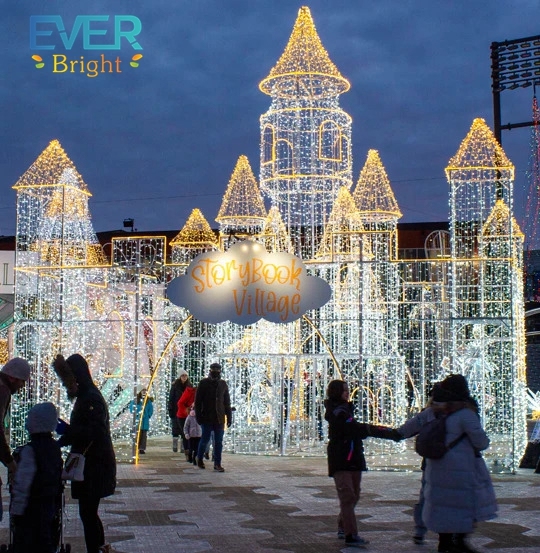 チェコ製クリスタル LED8灯W56H飾り入れ 46チェン長20チェン入れて66 Outdoor Christmas Halloween Wedding PVC Castle Motif LED Flashing