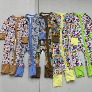 Детский трикотажный комбинезон Yy RTS с принтом, осенний, экологичный, с двусторонней молнией, с длинным рукавом, из бамбука, ODM - Product Image 1