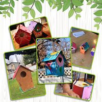 Kit de nichoir à oiseaux en bois massif moderne à faire soi-même pour enfants - Bricolage et peinture pour filles et garçons