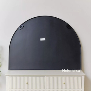 Large Black Arched Semi Circle Glass Wall <strong>Mirror</strong> 90cm X 120cm Modern Luxury Handmade <strong>Thin</strong> Aluminium Framed - Product Image 4