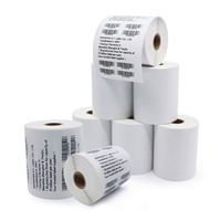 4x6 Label pengiriman kode batang berperekat kustom penggunaan industri Label Printer 4*6 rol dengan perekat permanen