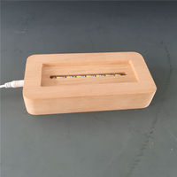 OEM / ODM Base led en bois de forme rectangle moins chère avec rainure pour diminution du cristal laser 3d