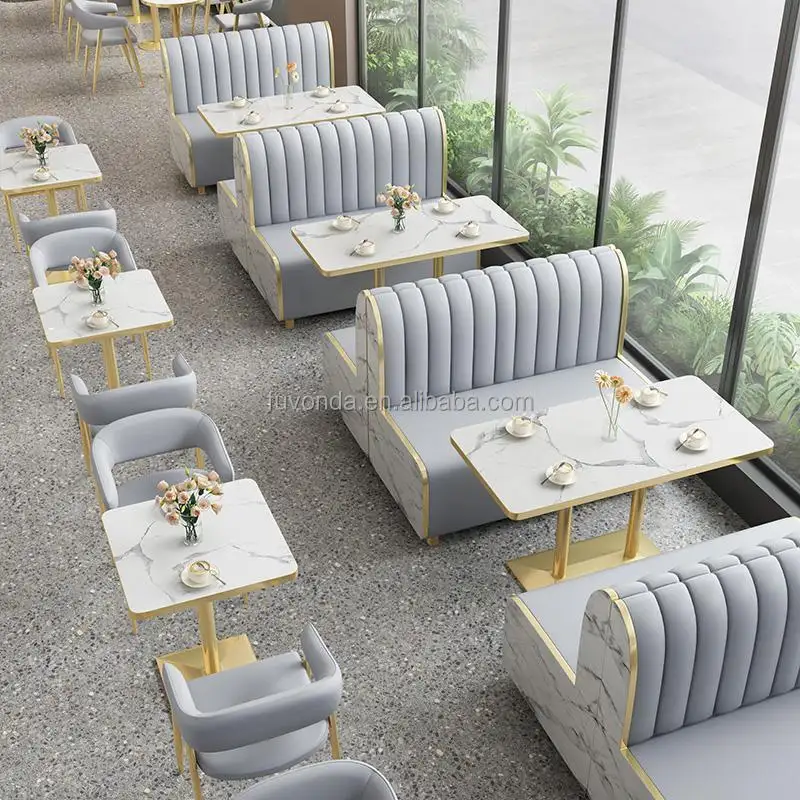 Venta al por mayor Comercial Metal Chaise Restaurante Muebles Café Comedor Mesa y silla Juegos Juego de café