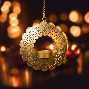 Hanging <b>Candle</b> <b>Holders</b> With Floral Cutouts Heat Resistant Home Decoration <b>Lanterns</b> - Product Image 6