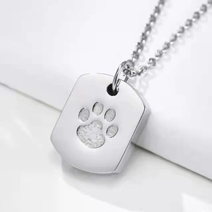Ebedi Paslanmaz Çelik Köpek Künyesi Kolye Pati İzi Evcil Hayvan <span class=keywords><strong>Urn</strong></span> Anıt Kremasyon Kolye Kediler ve Köpekler için Külleri Saklayan Anahtarlık Takı - Product Image 4
