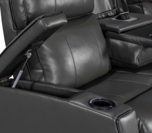 Canapé électrique moderne à double alimentation 3 + 2 inclinable avec prise pour lampe de lecture Console de théâtre et accoudoir de rangement pour la maison et le bureau - Product Image 6