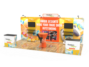 ระบบโครงผ้าตึง 20*10 ฟุต บูธคุณภาพดี พร้อมชั้นวาง<span class=keywords><strong>ทีวี</strong></span>และขาตั้งจอแสดงผล - Product Image 2