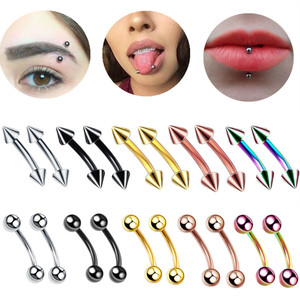 <span class=keywords><strong>Piercing</strong></span> de Acero Inoxidable con Forma de Plátano y <span class=keywords><strong>Labio</strong></span>, <span class=keywords><strong>Piercing</strong></span> para Lengua, Ojos de Serpiente, Pendiente de Tragus, 16g - Product Image 2