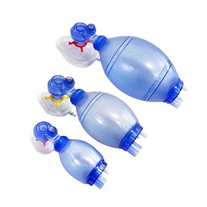 Keren First Aid Kit Medical Manual Ambu Resuscitator PVC Bag (BLUE) Ethylene Oxide Sterilized Class II for Infant to Adult Sizes