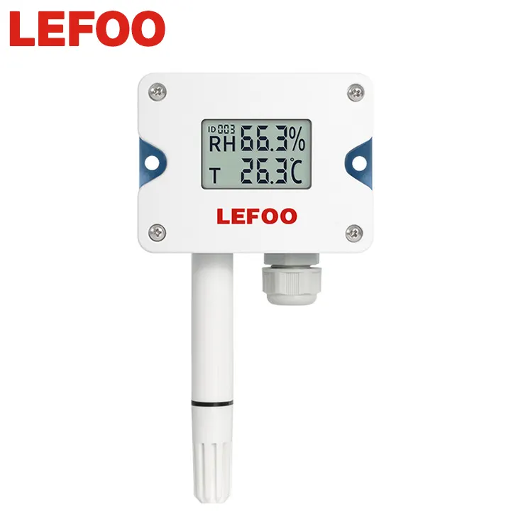 LEFOO เครื่องส่งสัญญาณเซ็นเซอร์วัดอุณหภูมิและความชื้น,ติดผนัง IP65 RS485 /Modbus สำหรับใช้ในอุตสาหกรรม