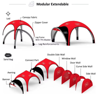 Auvent gonflable de camping, tente gonflable Portable pour 2 personnes, 13 pieds/4x4m
