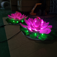 Lampu LED Bunga Teratai Buatan 12V 24V untuk Penerangan Lanskap Taman, Resor, Area Wisata, Dekorasi Festival Luar Ruangan Kustom