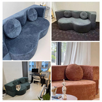 Canapé nuage 2 places minimaliste nordique extensible pour villa, emballé sous vide, compressé, éponge haute densité, housse amovible, pour la maison