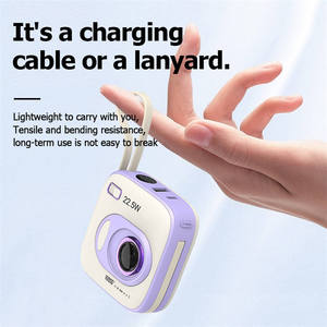 Portable Mini Power Bank 10000mAh with Fast-<b>Charging</b> Dual Built-in <b>Cables</b> LED Display - Product Image 5