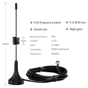 เสาอากาศ<span class=keywords><strong>ว</strong></span>ิทยุรับแรงสูงกลางแจ้งมีช่องดูดมีห่<span class=keywords><strong>ว</strong></span>งขดล<span class=keywords><strong>ว</strong></span>ดแม่เหล็กแรงสูง433MHz เสาอากาศ - Product Image 6