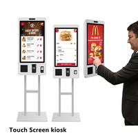 Kiosque de commande automatique à écran tactile avec fonction SDK, caisse de supermarché, écran tactile capacitif 10 points, système d'exploitation Windows/Android, garantie de 2 ans