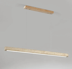 Lampade a Sospensione in Travertino <span class=keywords><strong>Giallo</strong></span> Stile Wabi-sabi Japandi Moderno per Isola Cucina, <span class=keywords><strong>Lampadario</strong></span> Lineare in Pietra per Sala da Pranzo - Product Image 1