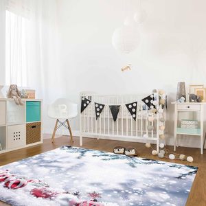Tapis de flocon de neige de noël avec tapis antidérapant boules de noël impression botanique pour chambre salon décor à la maison ensemble - Product Image 4