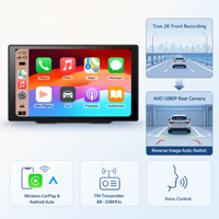 Tragbares Android 13 Autoradio mit 9 Zoll IPS-Display, FM-Transmitter, GPS-Navigation, CarPlay, Android Auto und Rückfahrkamera