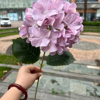 Bunga Hydrangea Sutra Buatan Berkualitas Tinggi Satu Tangkai Warna Pink Putih Biru Tahan Air untuk Dekorasi Rumah Tahun Baru Indoor/Outdoor