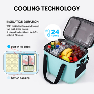 Sac isotherme souple à grande capacité, conception brevetée, personnalisable pour la famille, 20 canettes, séparation sec-humide, mousse PU, imperméable, maintien au frais 48h - Product Image 5