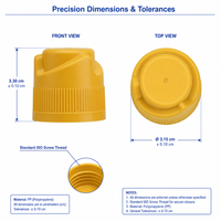 Bouchon de distribution de 30 mm de qualité alimentaire pour la séparation solide-liquide, fermeture de dosage pour mélange frais pour bouteille de boisson instantanée au thé matcha