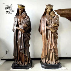 Estatuas <span class=keywords><strong>de</strong></span> <span class=keywords><strong>la</strong></span> Sagrada Familia <span class=keywords><strong>de</strong></span> Metal, Estilo Real, Religión Católica, Iglesia BLVE, Estatua <span class=keywords><strong>de</strong></span> <span class=keywords><strong>la</strong></span> Virgen María con el Niño Jesús, Tamaño Real, Bronce - Product Image 1