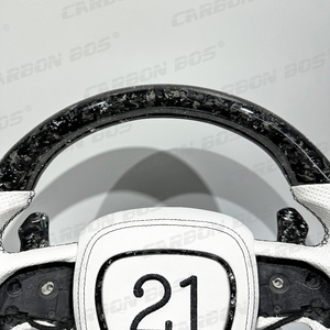 Volant en cuir blanc avec LED et fibre de carbone, directement de l'usine, pour <span class=keywords><strong>Dodge</strong></span> Charger Challenger SRT 2019 <span class=keywords><strong>2020</strong></span> 2021 2022 2023 - Product Image 6