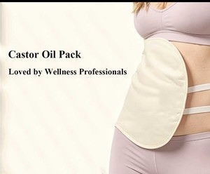 Paquete de Compresas de Aceite de Ricino Orgánico de Algodón para Abdomen, Vientre y Estómago, Reutilizable, para Cuidado Corporal - Product Image 2