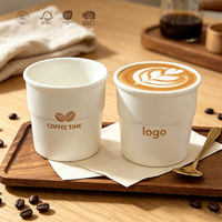 Tasse à café en céramique blanche sans anse de 220 ml, vente en gros, mug à latte, logo personnalisé, tasse à lait et thé pour le petit-déjeuner, pour café et maison