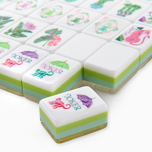 Tuiles de Mahjong Américain HaloOne pour 4 Joueurs, 160 Tuiles Superposées en Acrylique Vert Frais, Jeu d'Intérieur pour Enfants, Soirée de Jeu, Loisirs - Product Image 3