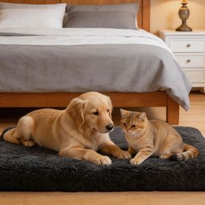 Pet Cushion Plush Rectangle Luxury Modern Soft Dog Cat Beds Sofa <b>Mats</b> Anti-Slip Washable Eco-Friendly Removable Cover Animal - Product Image 4