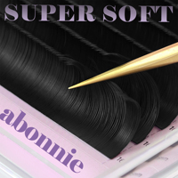 Extensions de cils ultra coréennes en soie PBT J B C CC D DD L M LJ LB LC, extensions de cils noir mat velours, plateaux de cils en cachemire