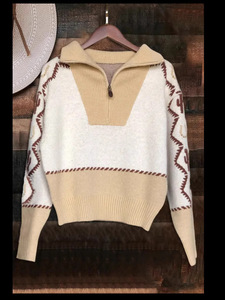 Pull à col montant en tricot pour femme, motif western sauvage, cheval, <span class=keywords><strong>cactus</strong></span>, automne 2025, vêtements pour femme, cowgirl - Product Image 4