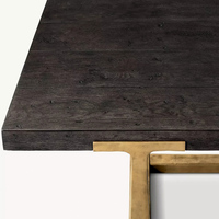 Table à manger rectangulaire moderne en bois massif, base à tréteaux, style industriel, 8 places, durable, pour maison/hôtel/restaurant, fabrication industrielle