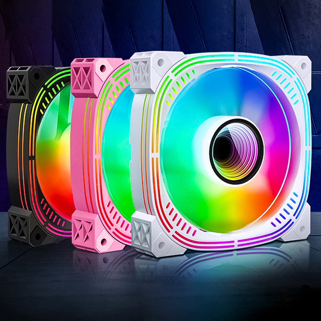 Prism 120mm ARGB PC Case Fan Aura Sync PWM Radiator White with Factory PBT Cooling Heatsink Plastic Wholesale