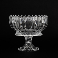 Bol à salade de fruits en verre transparent de 9 pouces, avec supports, vaisselle Antique, vente en gros