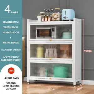 Multi-functional appliance display rack  living room bedroom miscellaneous storage cabinet shelves with doors