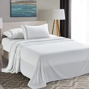 Linge de maison classique, ensemble de drap de lit Double et simple, 4 pièces de luxe, taille King, 100% polyester, vente en gros - Product Image 2