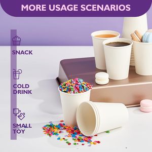 Vasos de Papel Blancos de 8oz, Vasos Desechables de Pared Simple para Bebidas Calientes, Papel de Grado Alimenticio - Product Image 2