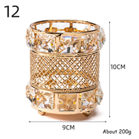 Boîte de rangement pour pinceaux cosmétiques en or et argent, porte-stylos en verre cristal, support pour pinceaux de maquillage et stylos à ongles