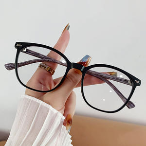 2024 Meilleure vente hommes et femmes Grain <span class=keywords><strong>de</strong></span> <span class=keywords><strong>bois</strong></span> Temple lunettes photochromique Anti lumière bleue ronde PC lunettes optiques cadre - Product Image 2