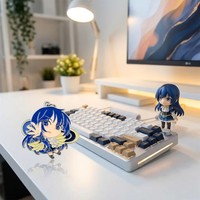 Vente en gros de marchandises d'anime haute fidélité, porte-clés en alliage de zinc fait main, personnalisé, figurine de dessin animé en émail rond