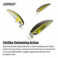 ROVORO Leurre Artificiel Flottant Minnow à Lèvre Courte 90mm 13g pour la Pêche au Bar en Eau Douce