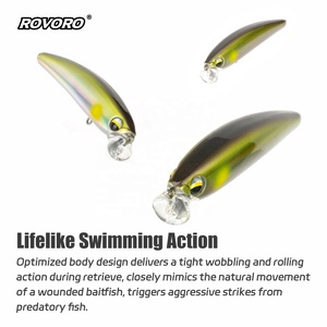 ROVORO 90mm 13g Esca Artificiale Galleggiante Minnow a Labbro Corto per la <span class=keywords><strong>Pesca</strong></span> al Bass, Esca Dura Topwater per Pesci d'Acqua Dolce - Product Image 3