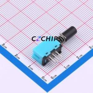 PS-909L-22C(L)-M Push Button Switch Through hole,P=2.5mm Switch Double Pole Double Throw Self-Locking Right Angle Insert 200mA - Product Image 2